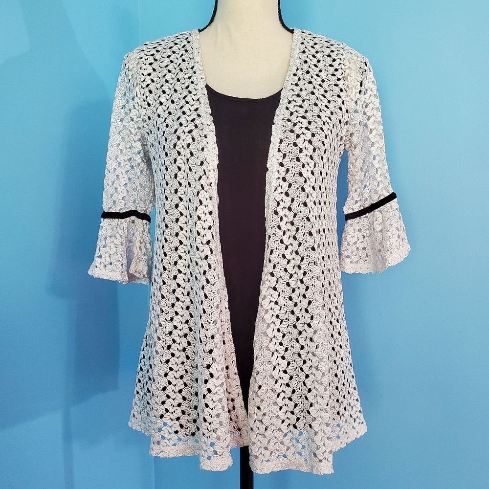 ONYX Apparel Black/White Lace Layered Top